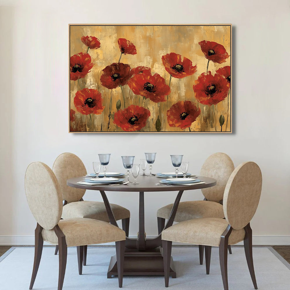 Vibrant Red Poppies Canvas Wall Art