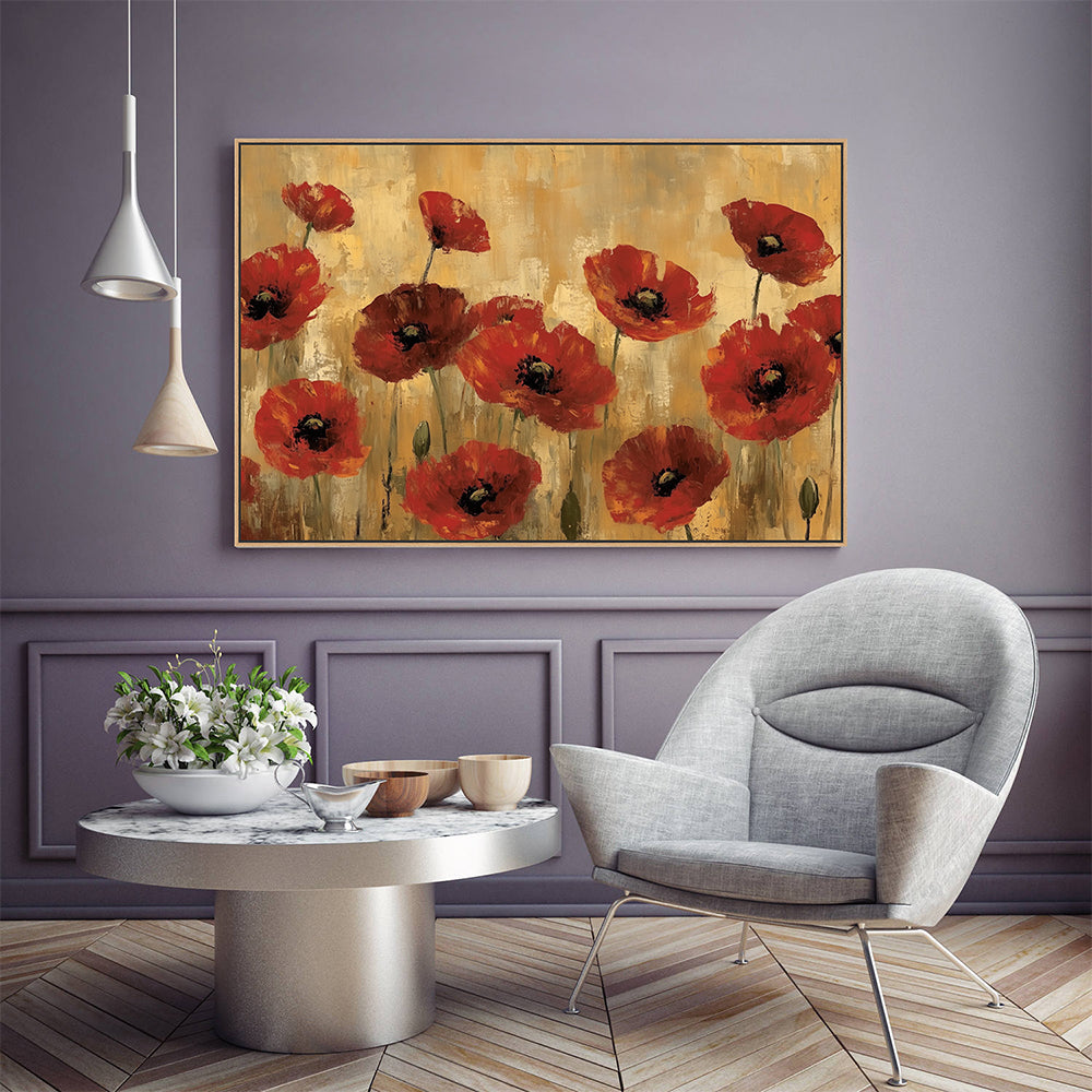 Vibrant Red Poppies Canvas Wall Art