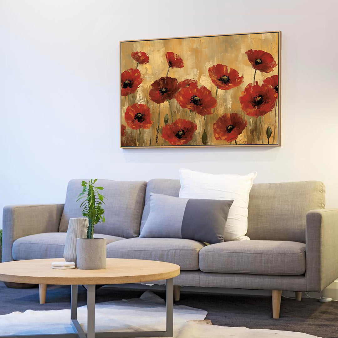 Vibrant Red Poppies Canvas Wall Art