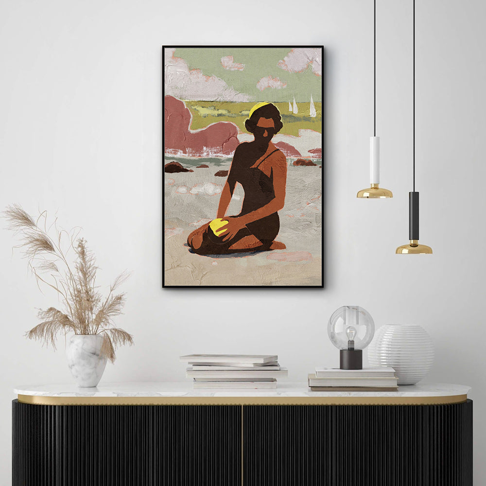 Serene Beach Moment Canvas Wall Art