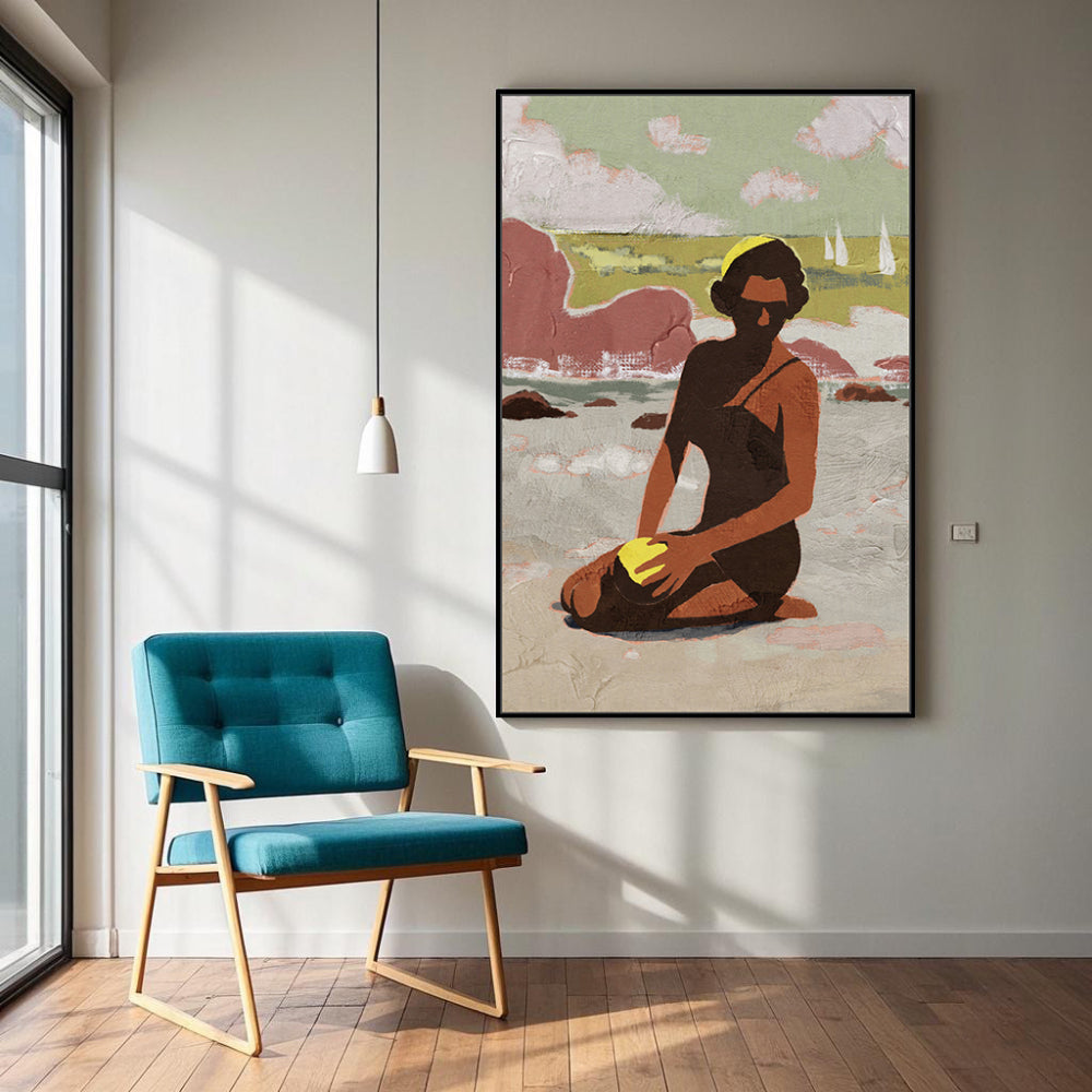 Serene Beach Moment Canvas Wall Art