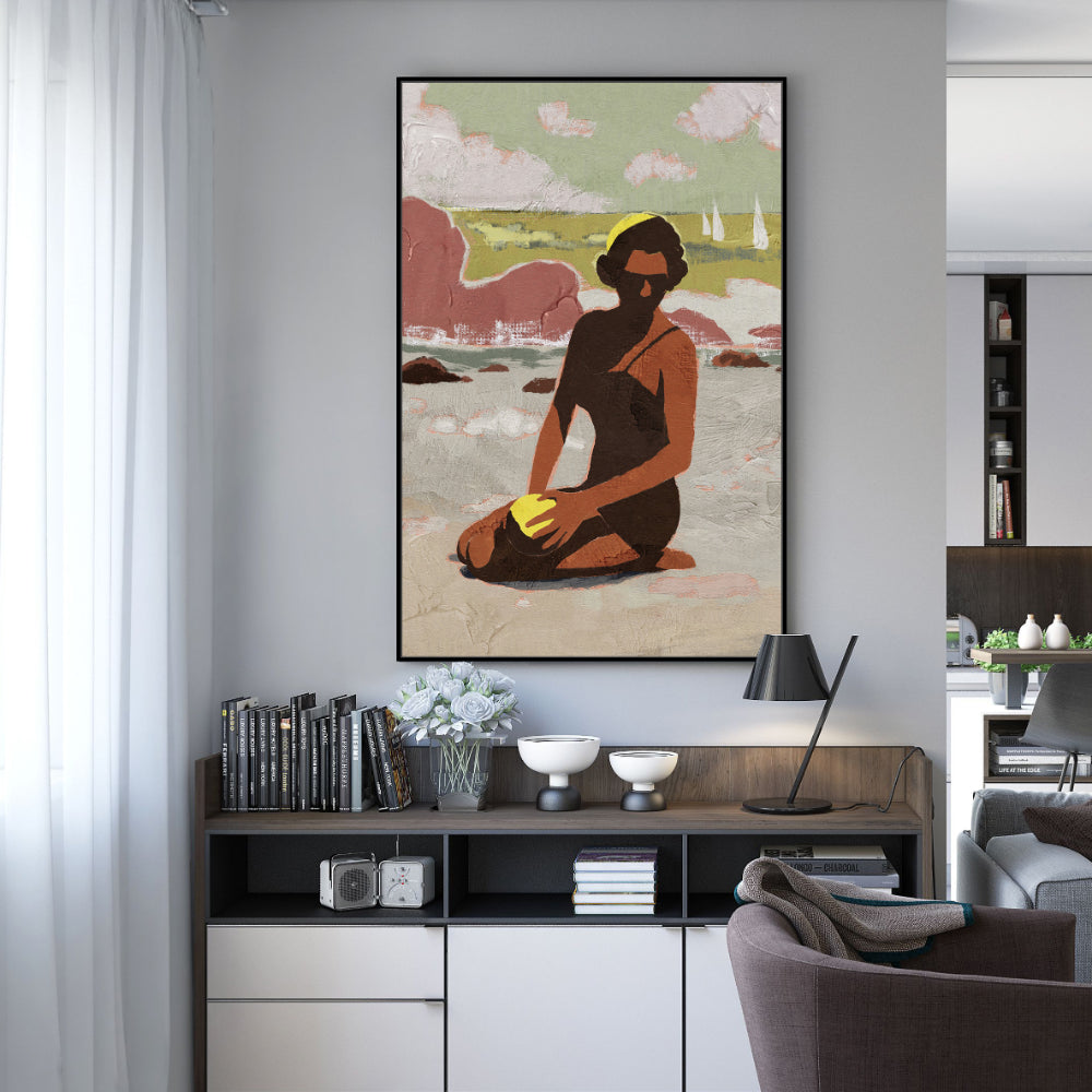 Serene Beach Moment Canvas Wall Art