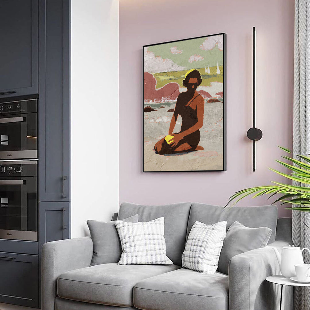 Serene Beach Moment Canvas Wall Art