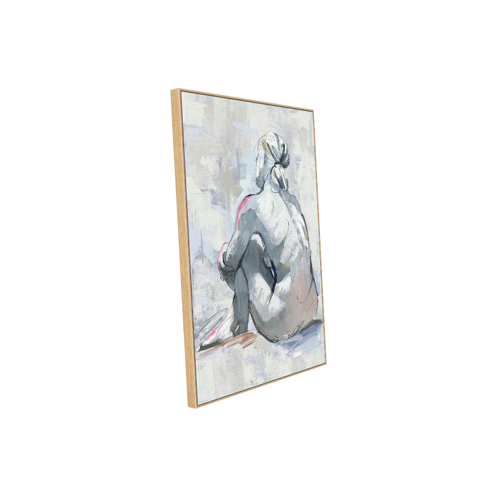 Contemplative Grace Minimalist Figurative Canvas Wall Art