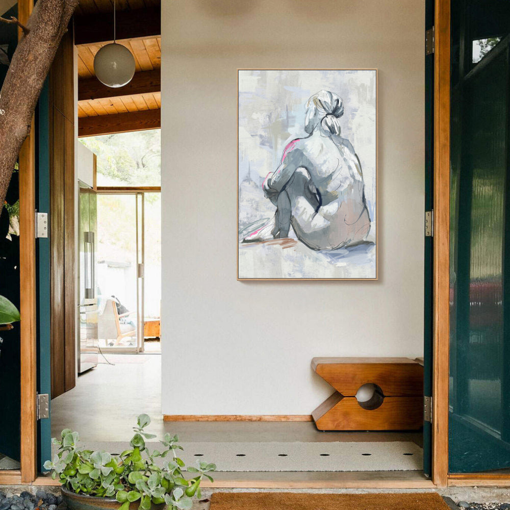 Contemplative Grace Minimalist Figurative Canvas Wall Art