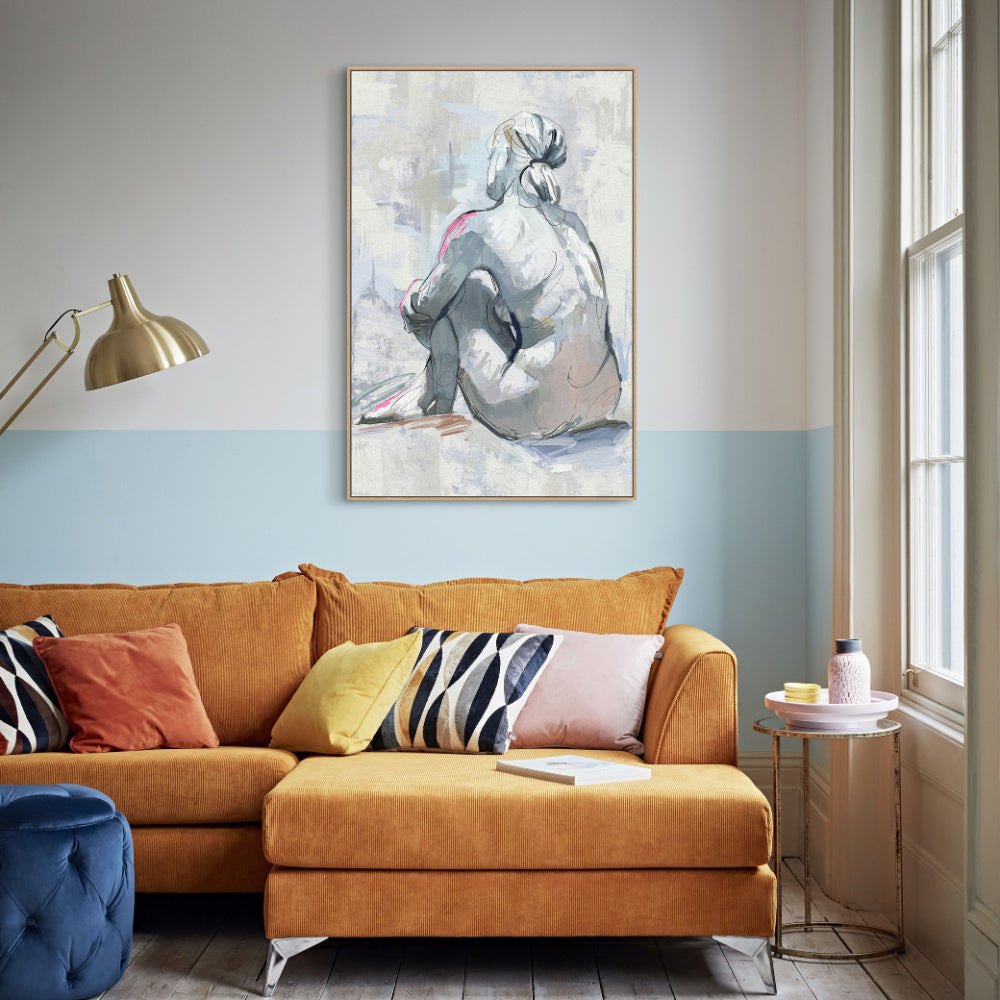 Contemplative Grace Minimalist Figurative Canvas Wall Art