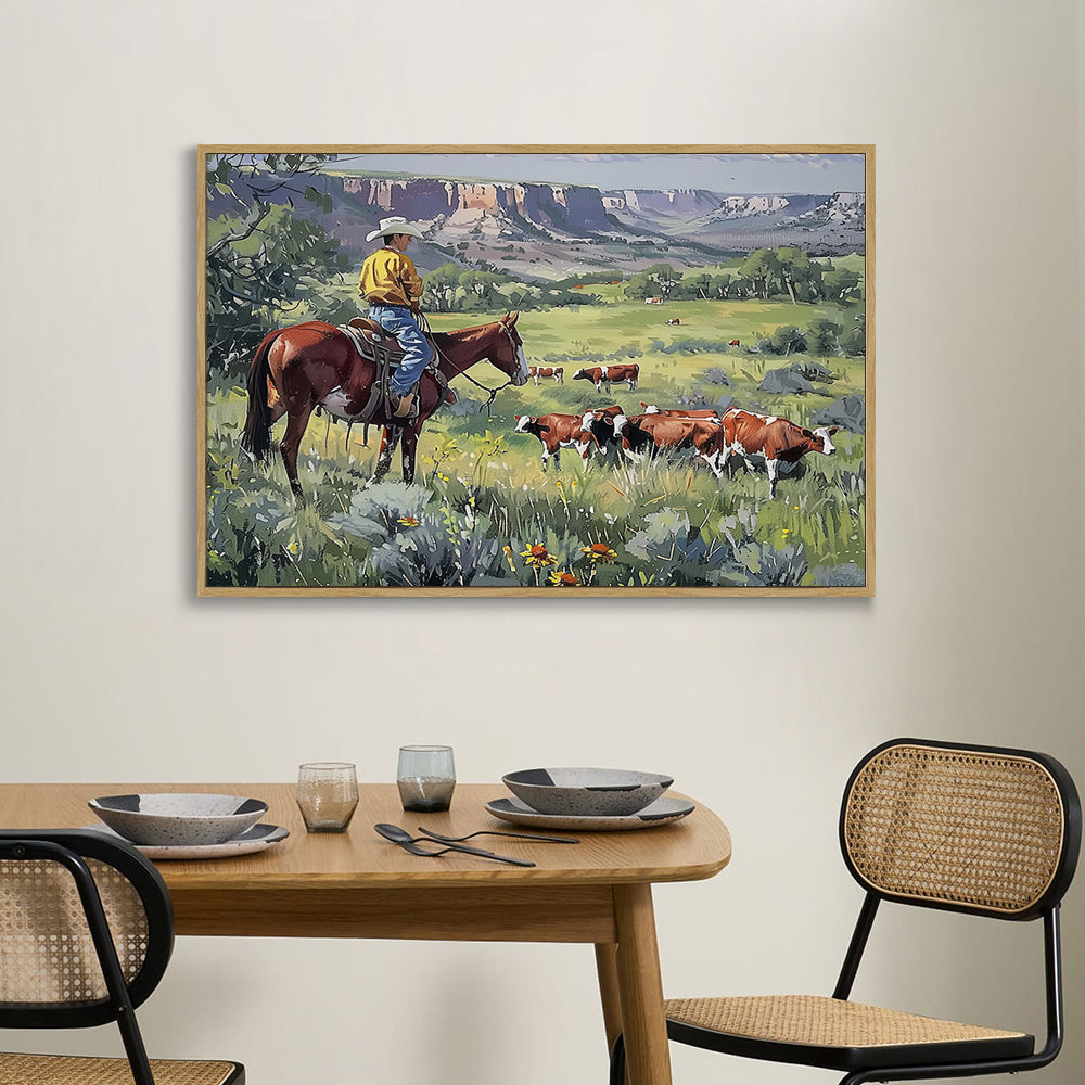 Ranch Life Cowboy Canvas Wall Art