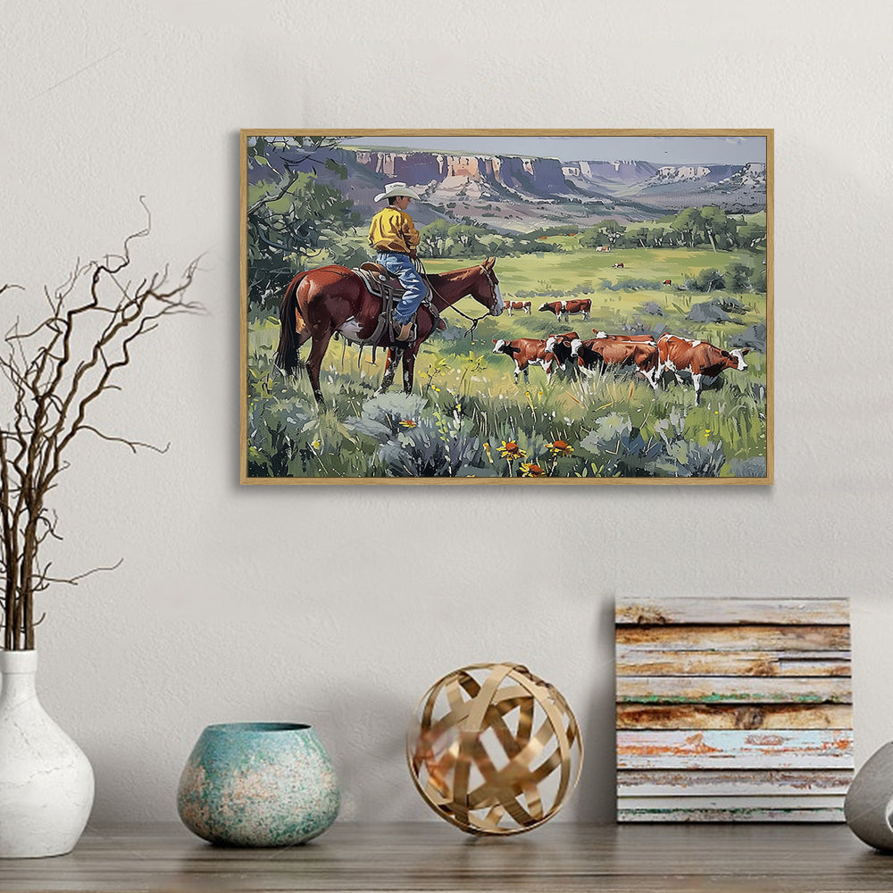 Ranch Life Cowboy Canvas Wall Art