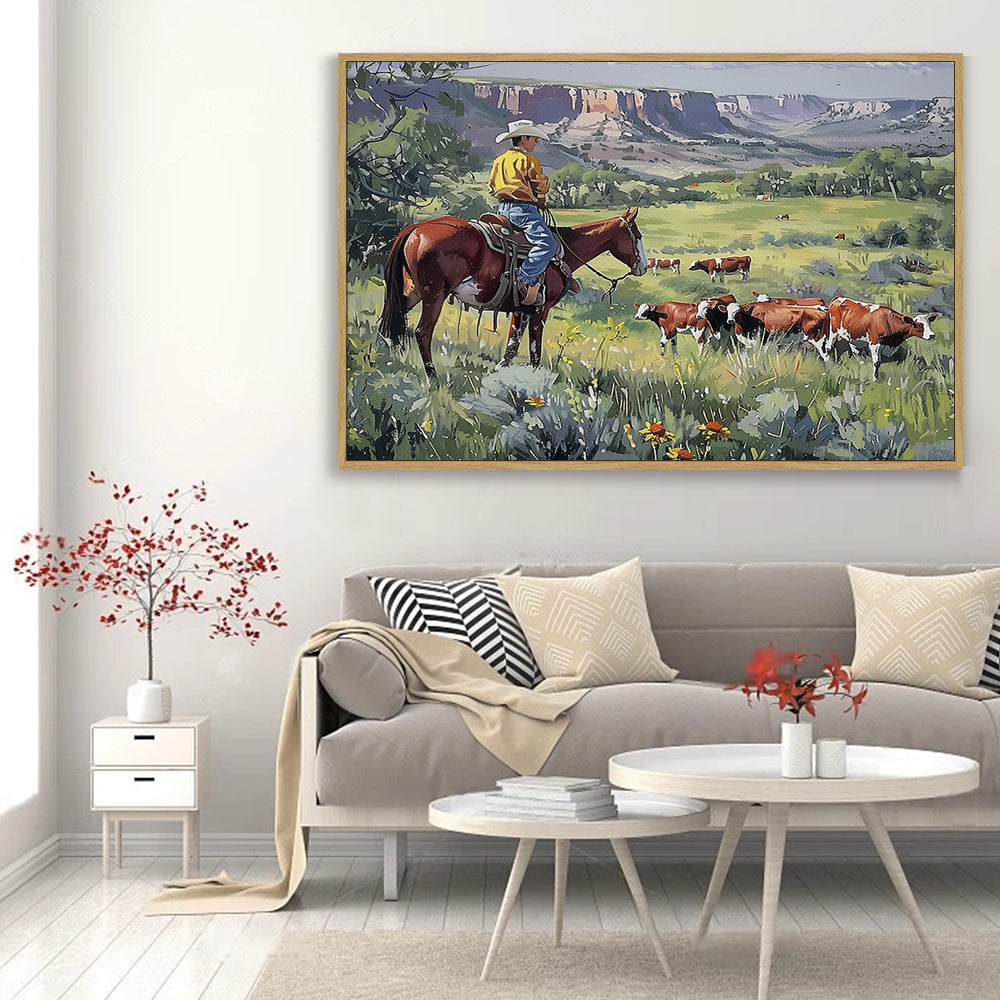 Ranch Life Cowboy Canvas Wall Art