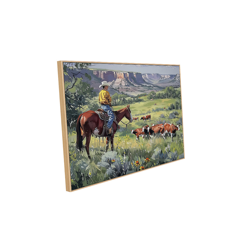 Ranch Life Cowboy Canvas Wall Art