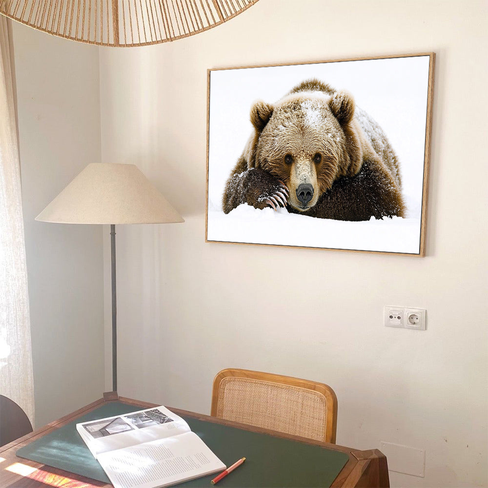 Winter Bear Portrait Canvas Wall Art