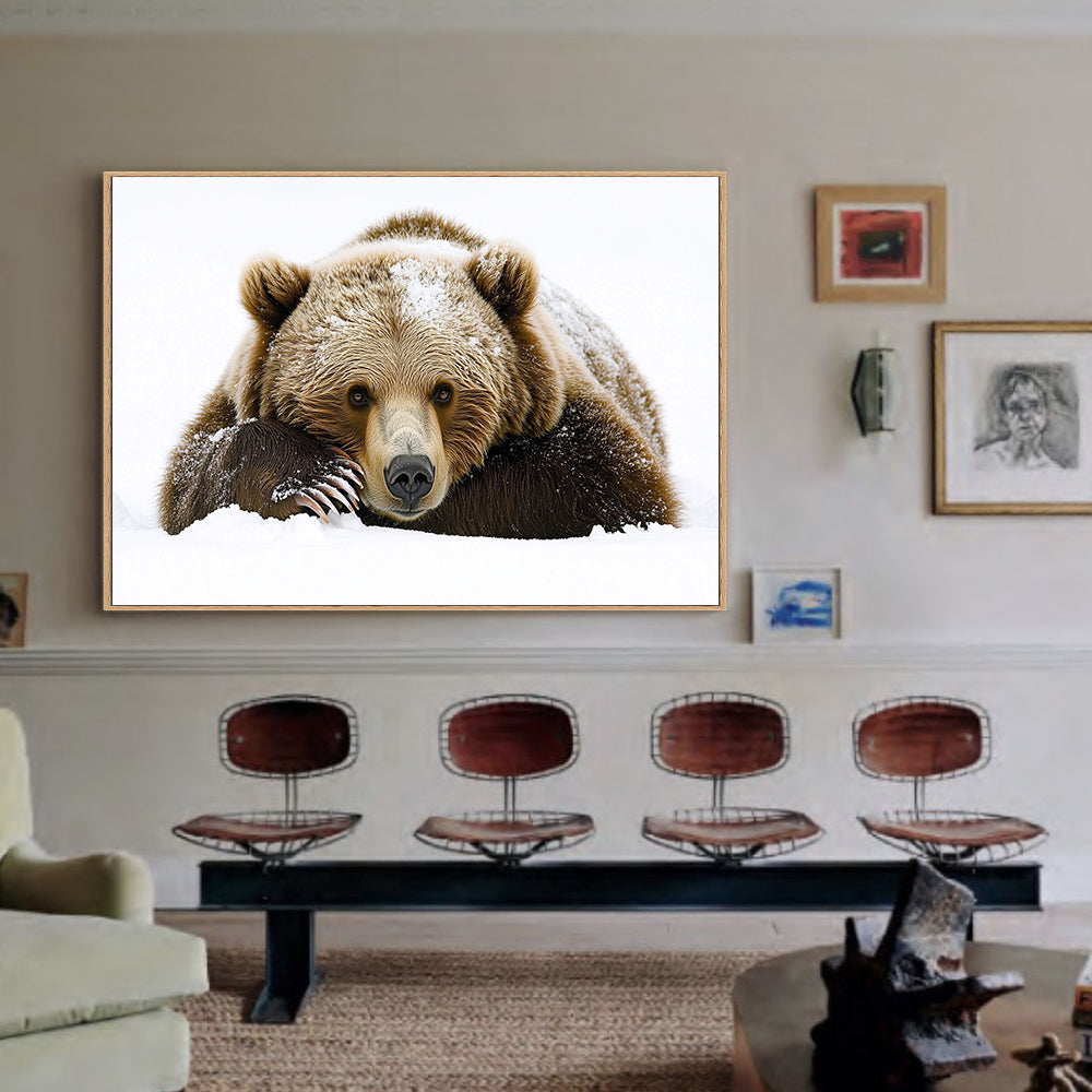 Winter Bear Portrait Canvas Wall Art
