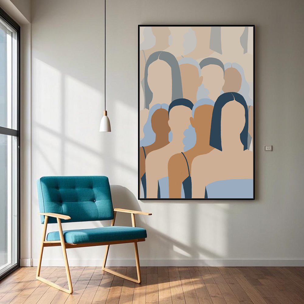 Contemporary Crowd Canvas Wall Art