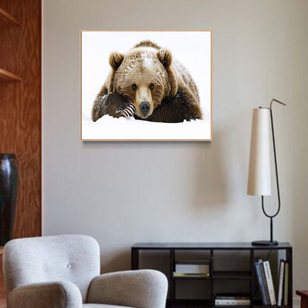Winter Bear Portrait Canvas Wall Art