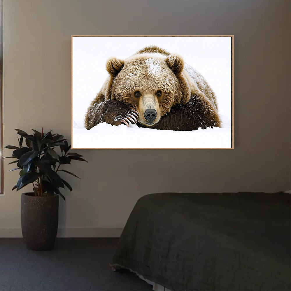 Winter Bear Portrait Canvas Wall Art