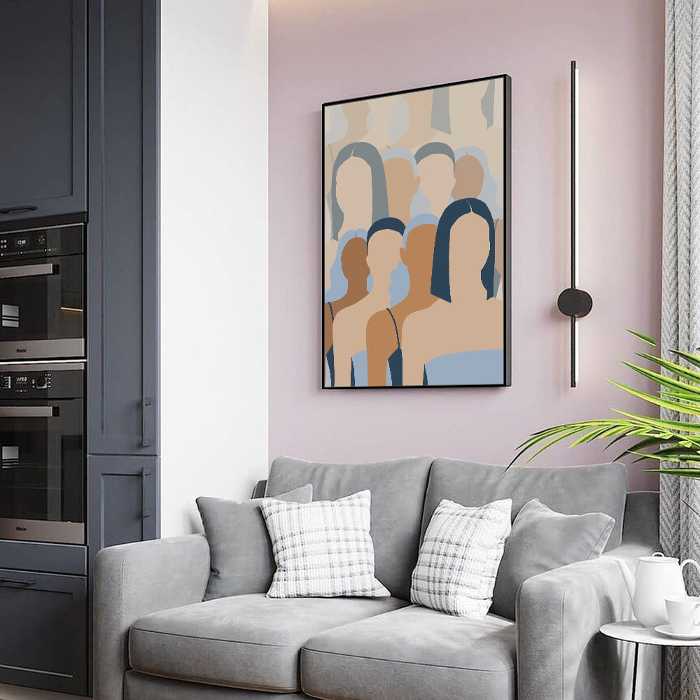 Contemporary Crowd Canvas Wall Art