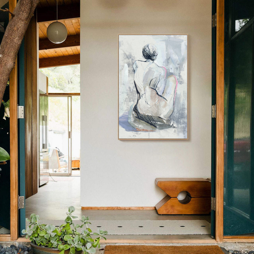 Ethereal Reflection Minimalist Figurative Canvas Wall Art