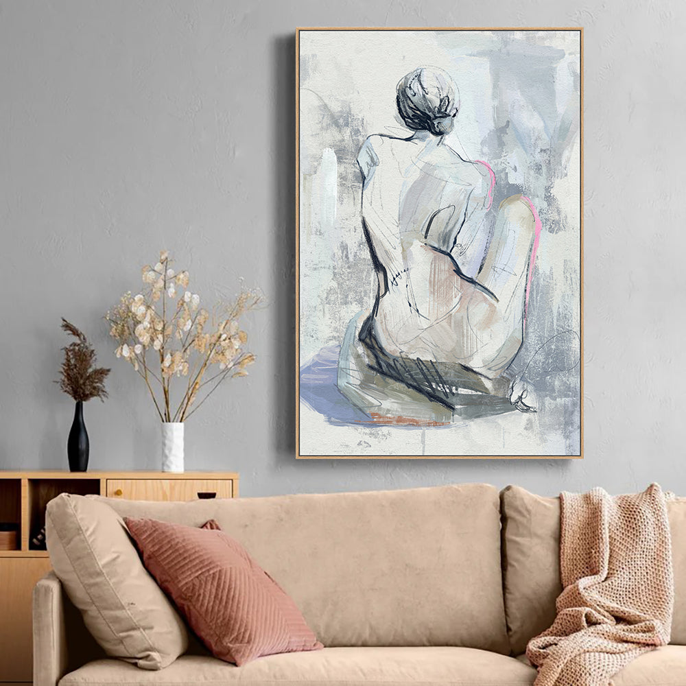 Ethereal Reflection Minimalist Figurative Canvas Wall Art