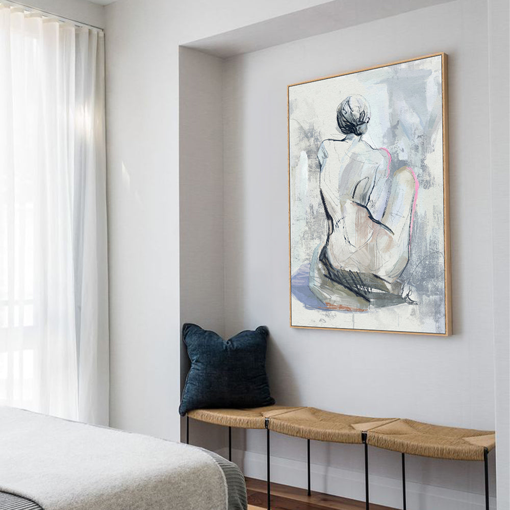 Ethereal Reflection Minimalist Figurative Canvas Wall Art