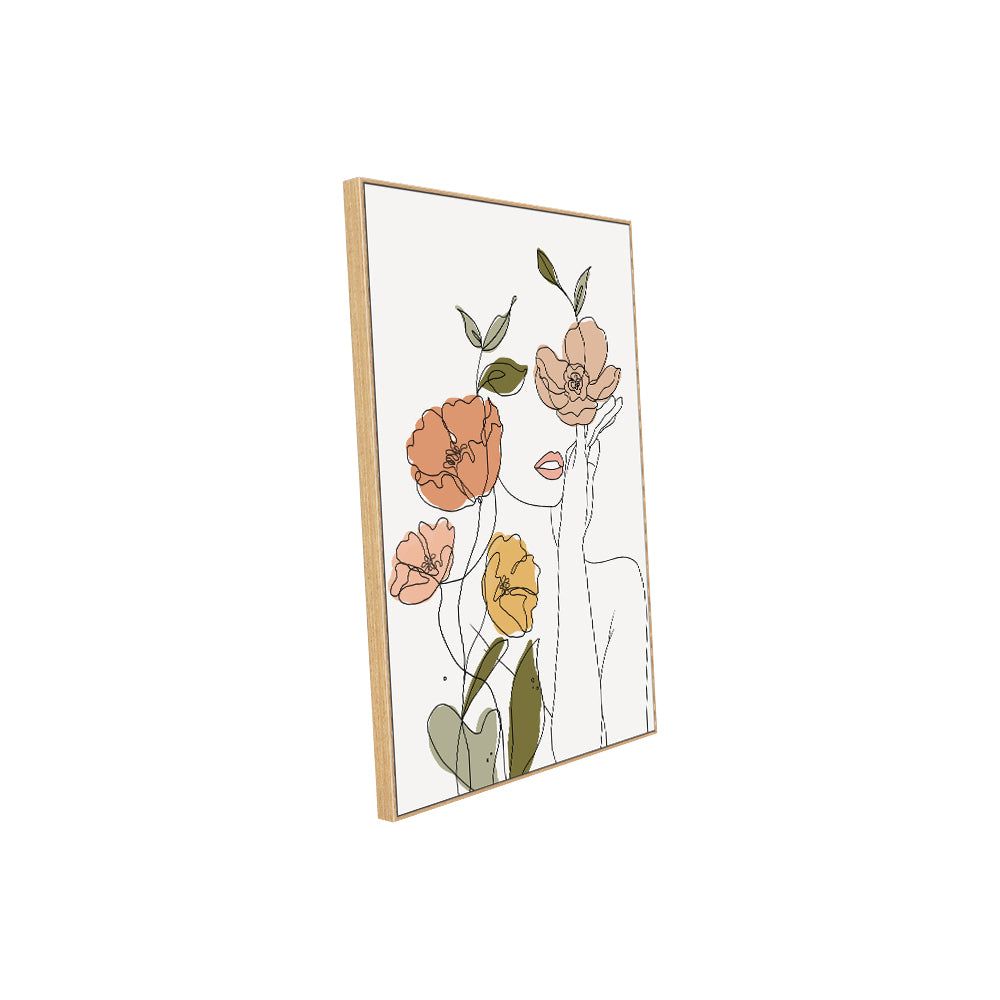 Floral Elegance Line Art Canvas Wall Art