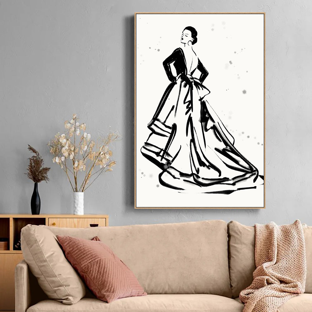 Timeless Fashion Sketch Canvas Wall Art