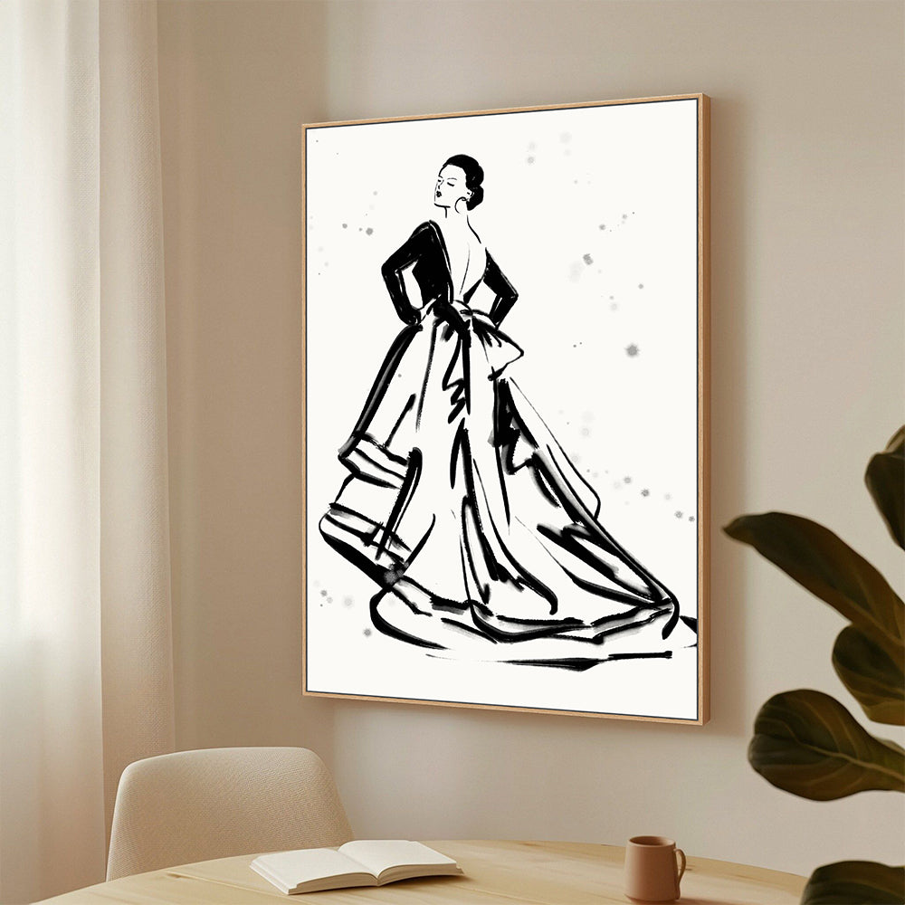 Timeless Fashion Sketch Canvas Wall Art