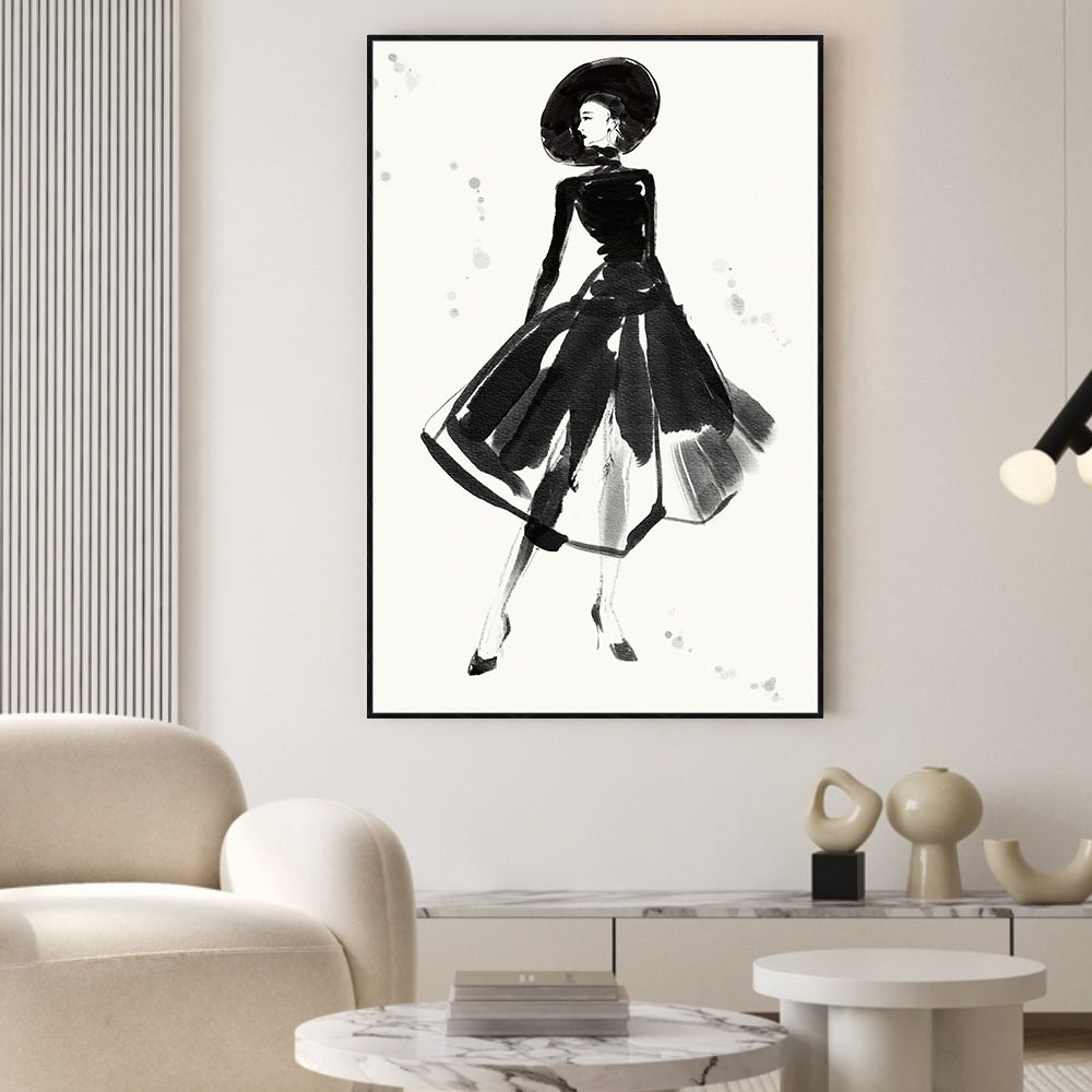 Chic Vintage Fashion Illustration Canvas Wall Art