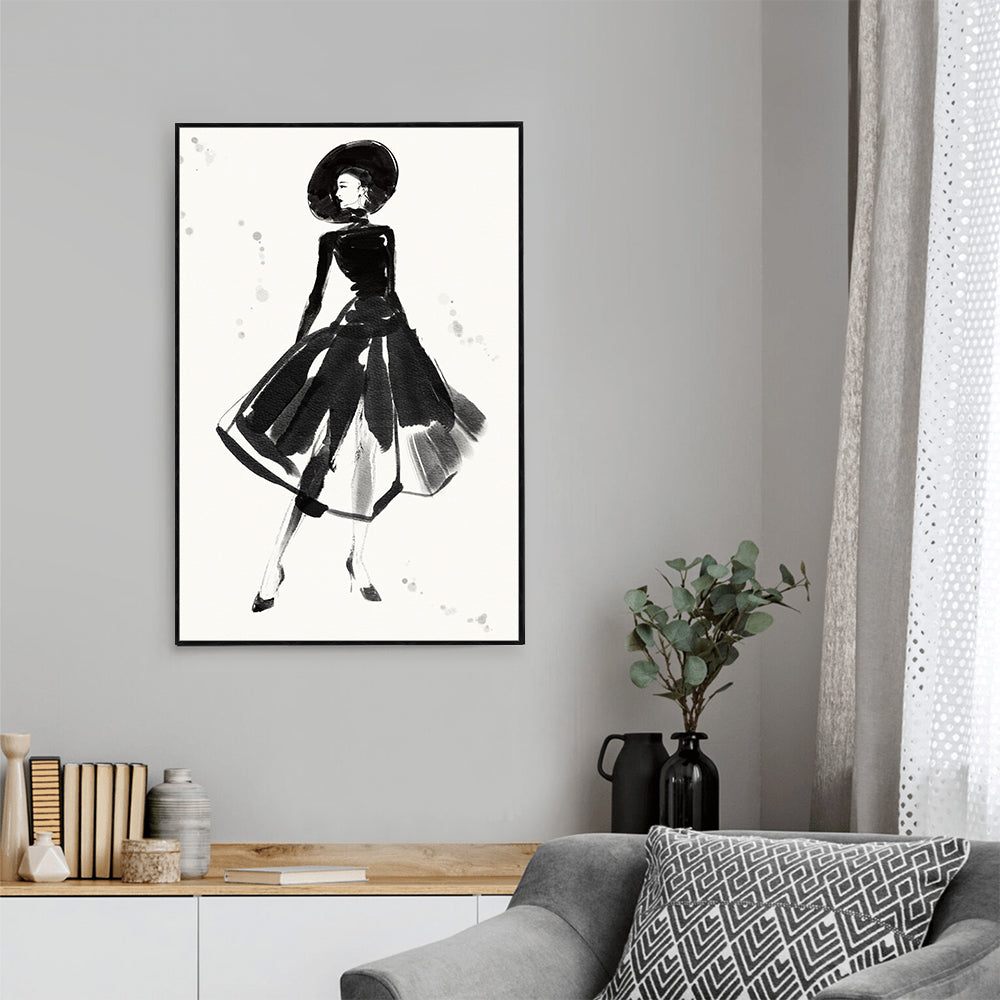 Chic Vintage Fashion Illustration Canvas Wall Art