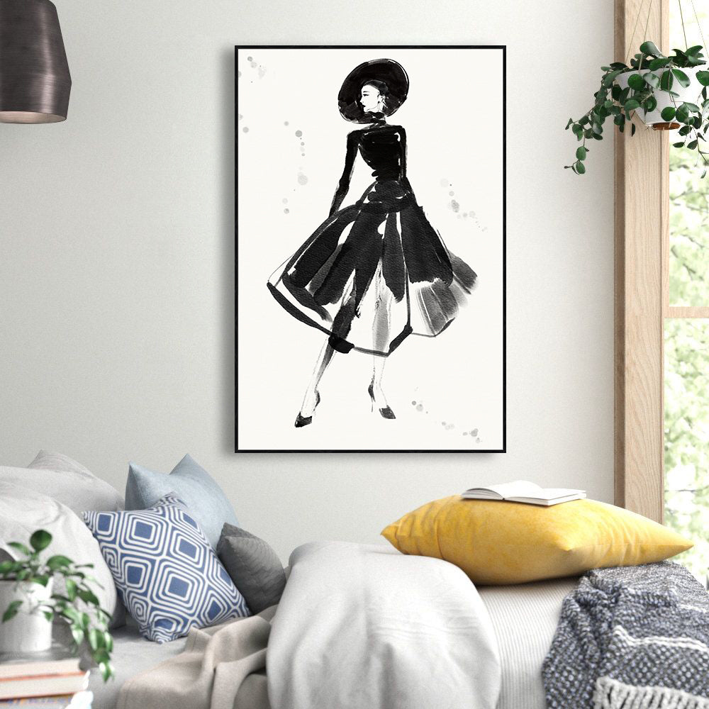 Chic Vintage Fashion Illustration Canvas Wall Art
