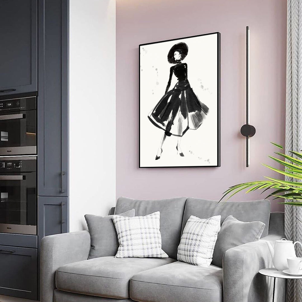 Chic Vintage Fashion Illustration Canvas Wall Art