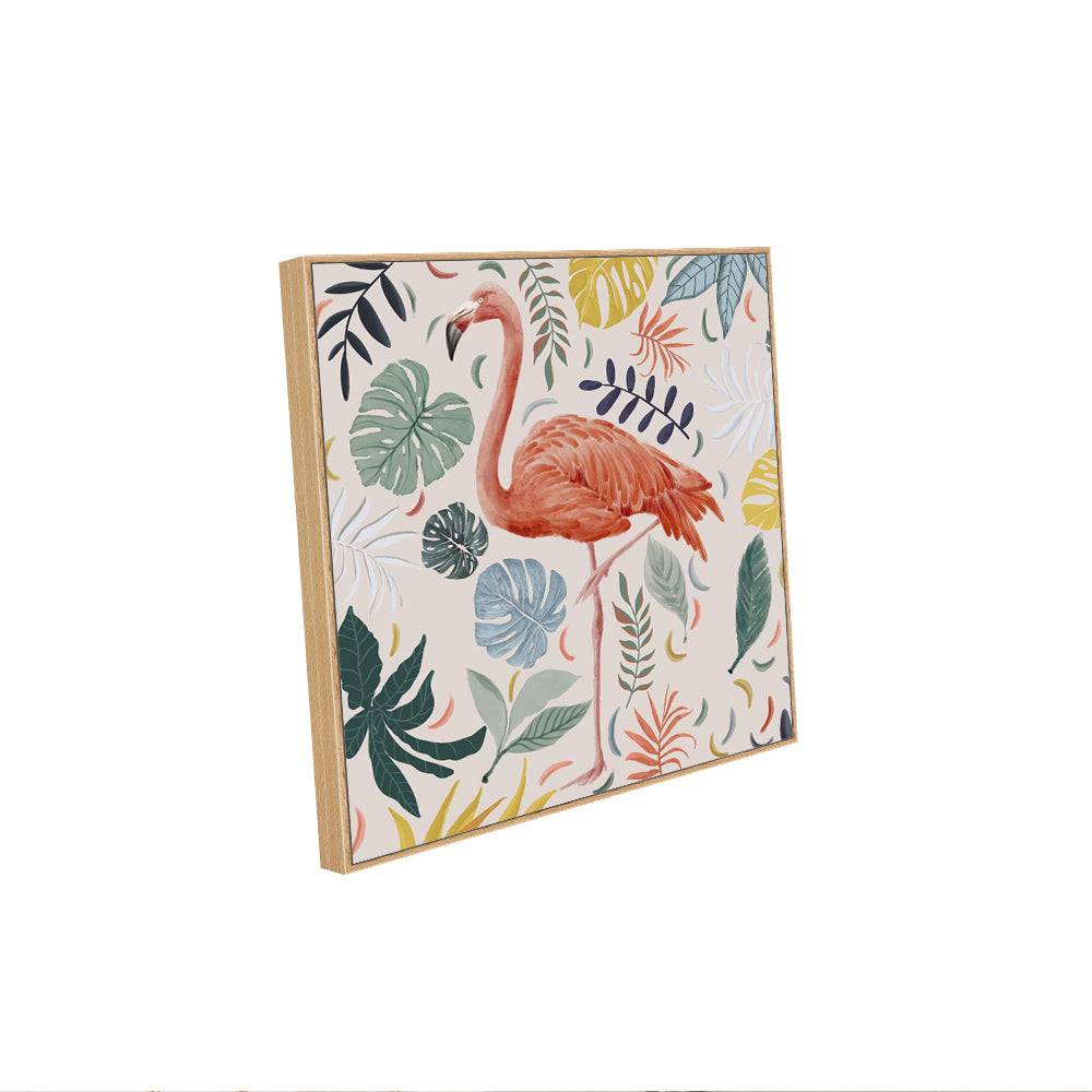 Tropical Flamingo – Vibrant Botanical Jungle Print Canvas Wall Art