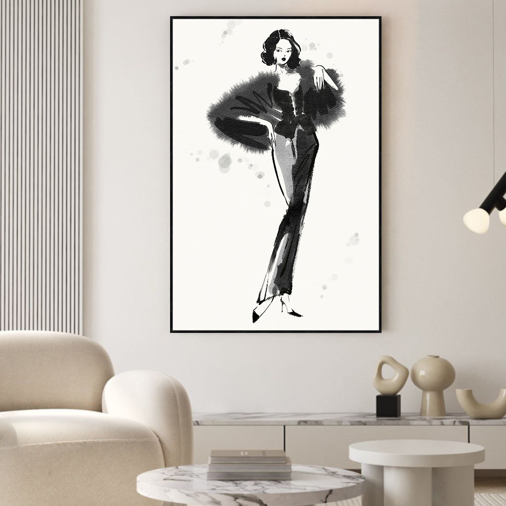 Elegant Fashion Icon Illustration Canvas Wall Art