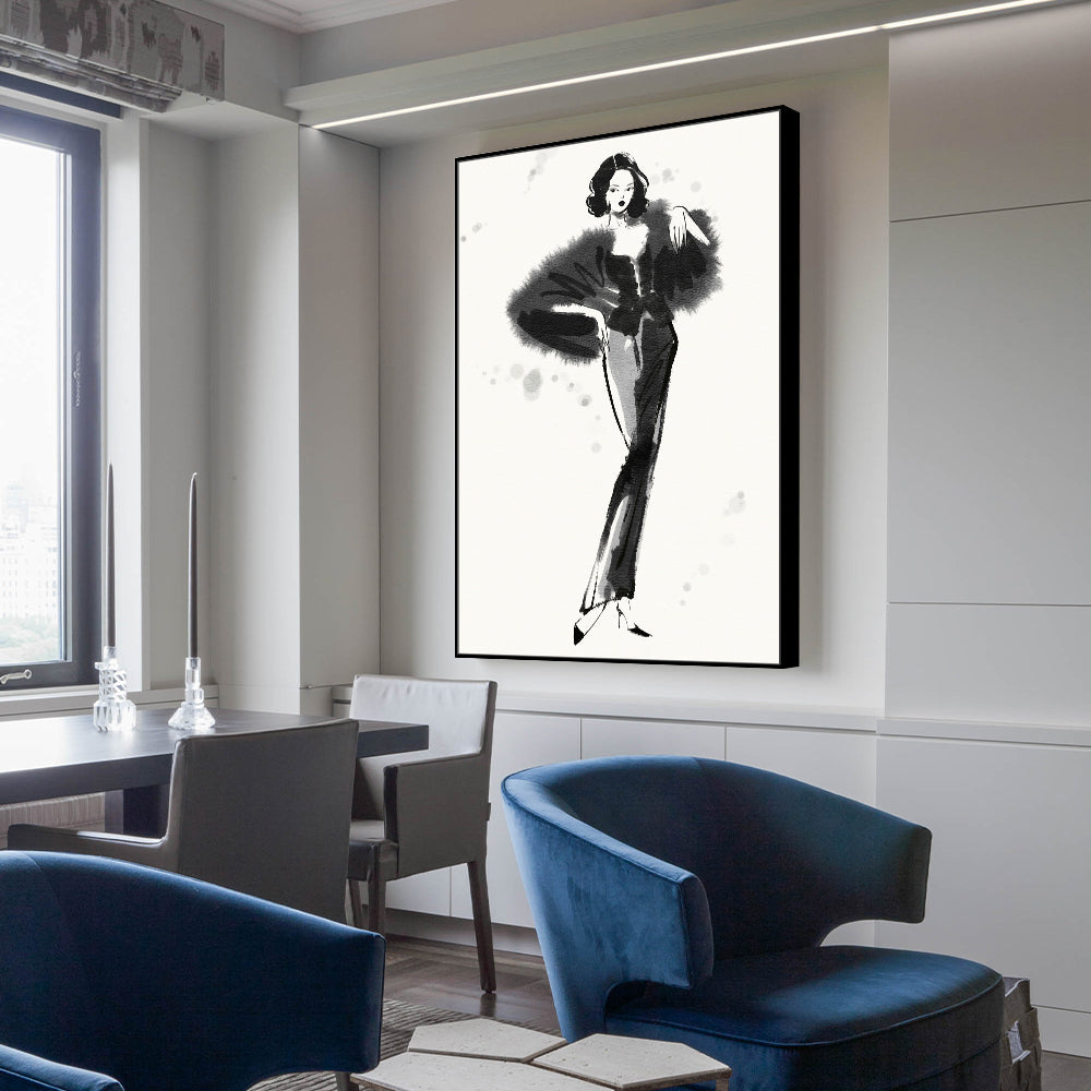 Elegant Fashion Icon Illustration Canvas Wall Art