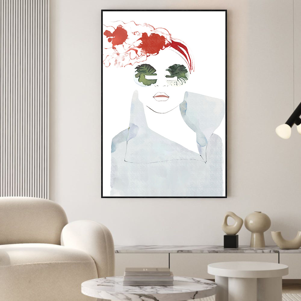 Chic Minimalist Woman Portrait Canvas Wall Art