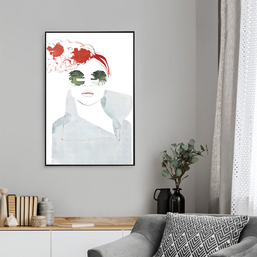 Chic Minimalist Woman Portrait Canvas Wall Art