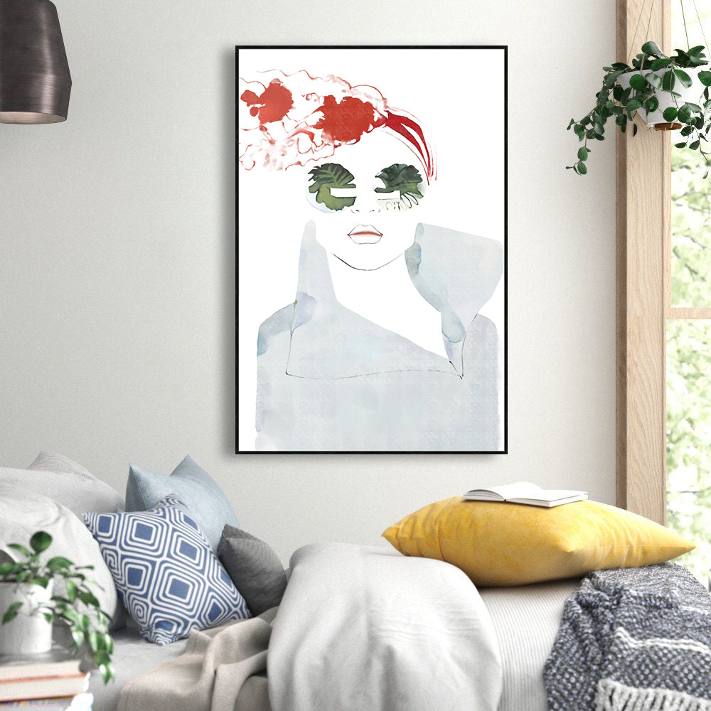 Chic Minimalist Woman Portrait Canvas Wall Art