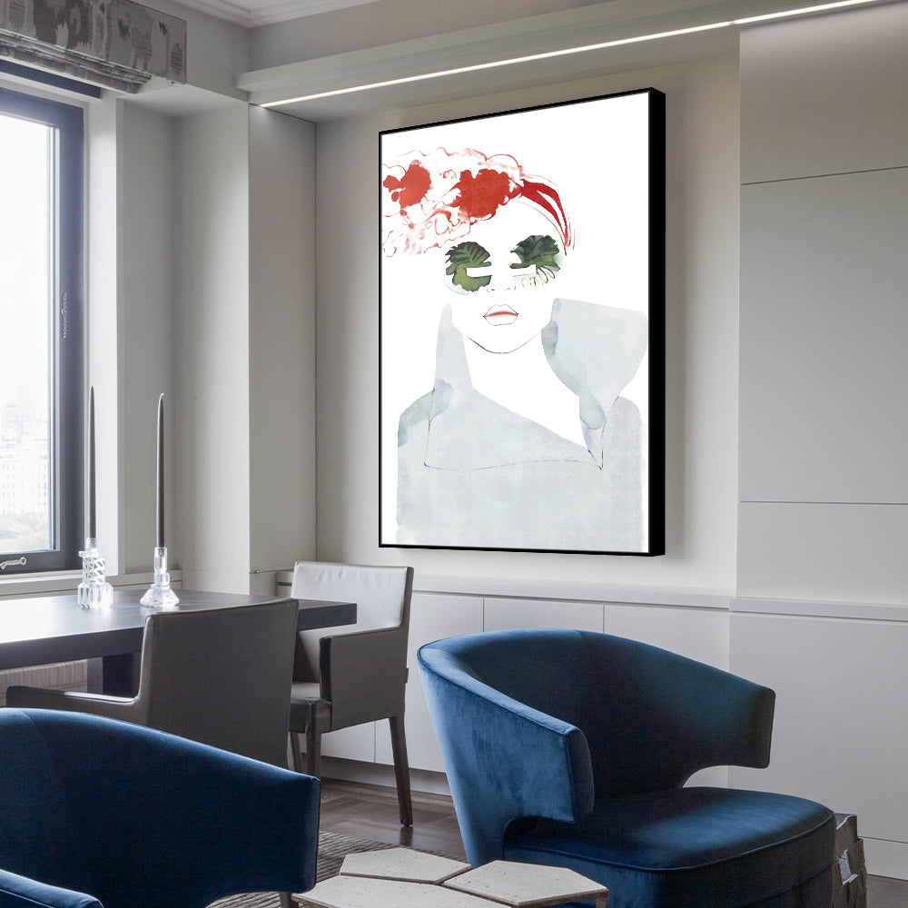Chic Minimalist Woman Portrait Canvas Wall Art