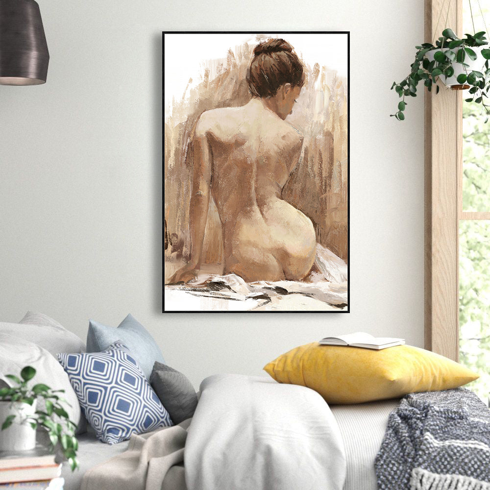 Timeless Elegance - Nude Canvas Wall Art