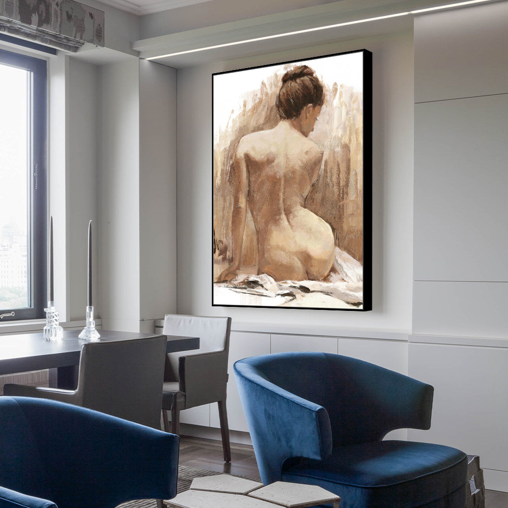 Timeless Elegance - Nude Canvas Wall Art