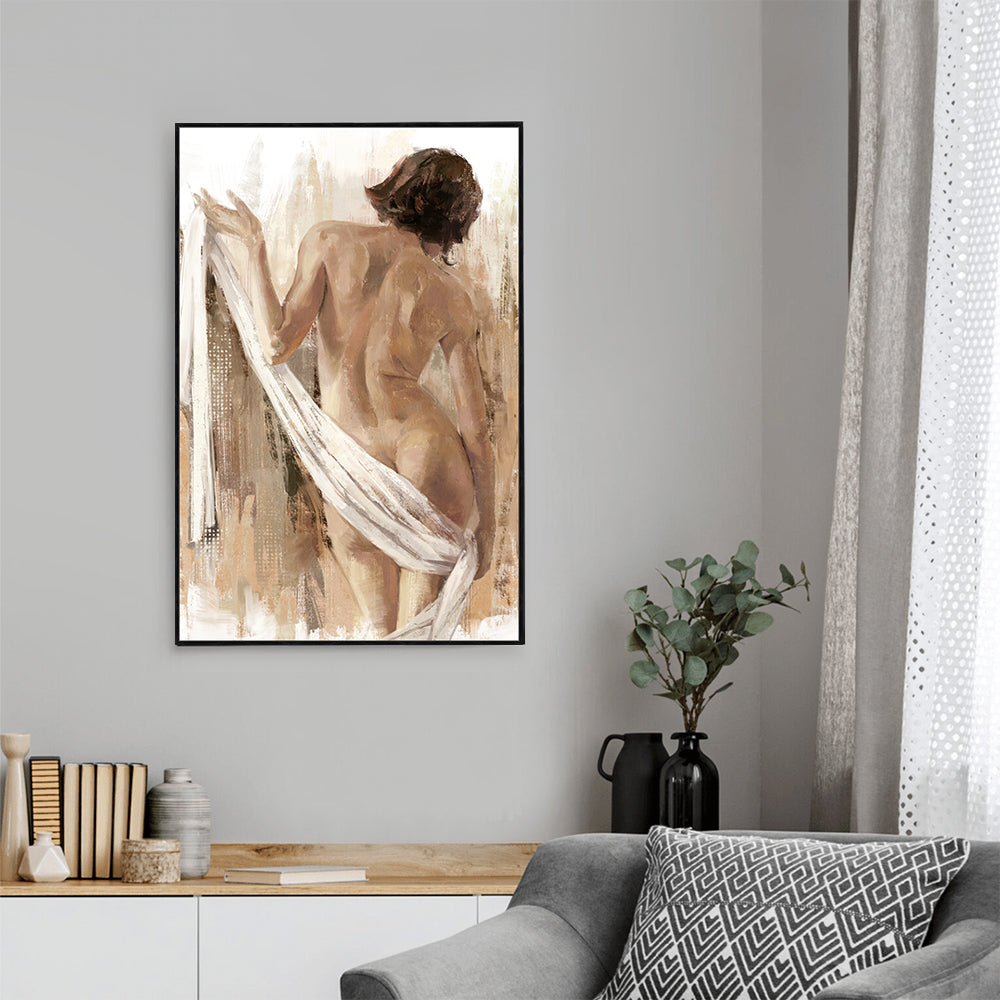 Graceful Nude Silhouette Canvas Wall Art