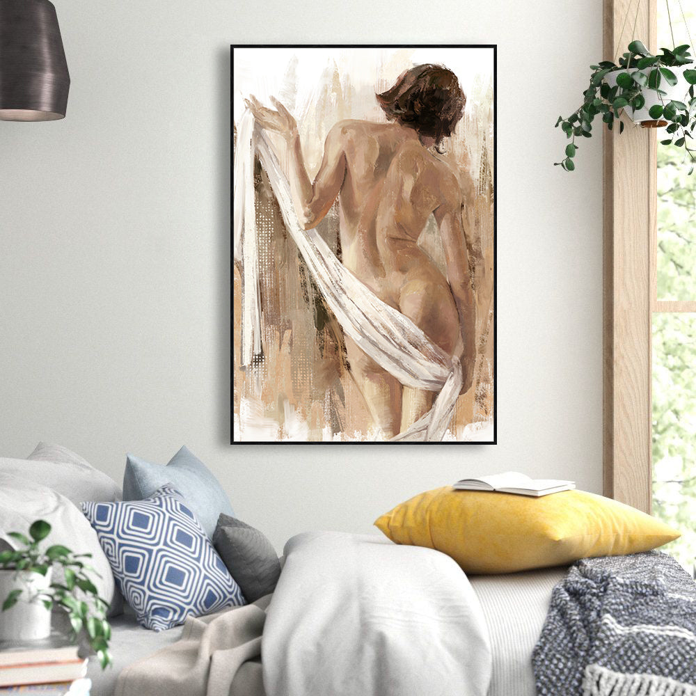 Graceful Nude Silhouette Canvas Wall Art
