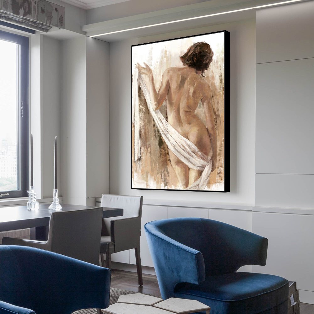 Graceful Nude Silhouette Canvas Wall Art