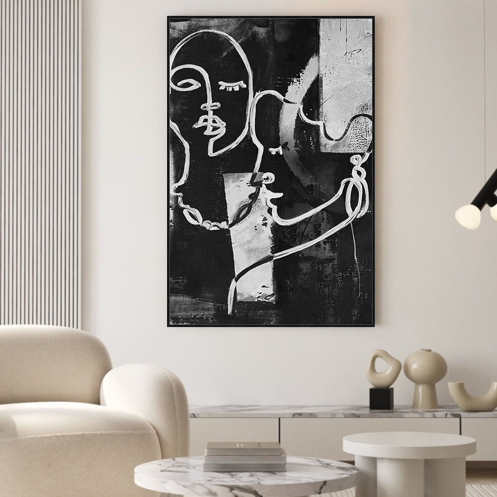 Abstract Monochrome Expression Canvas Wall Art