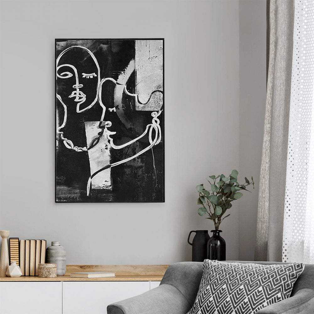 Abstract Monochrome Expression Canvas Wall Art