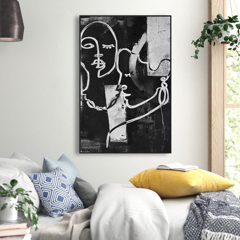 Abstract Monochrome Expression Canvas Wall Art
