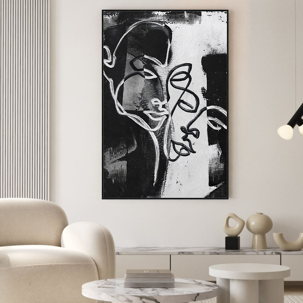 Dual Essence Black and White Canvas Wall Art