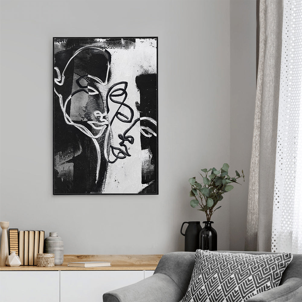 Dual Essence Black and White Canvas Wall Art