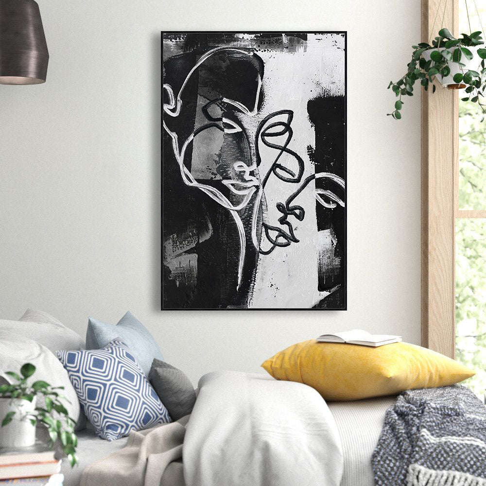 Dual Essence Black and White Canvas Wall Art