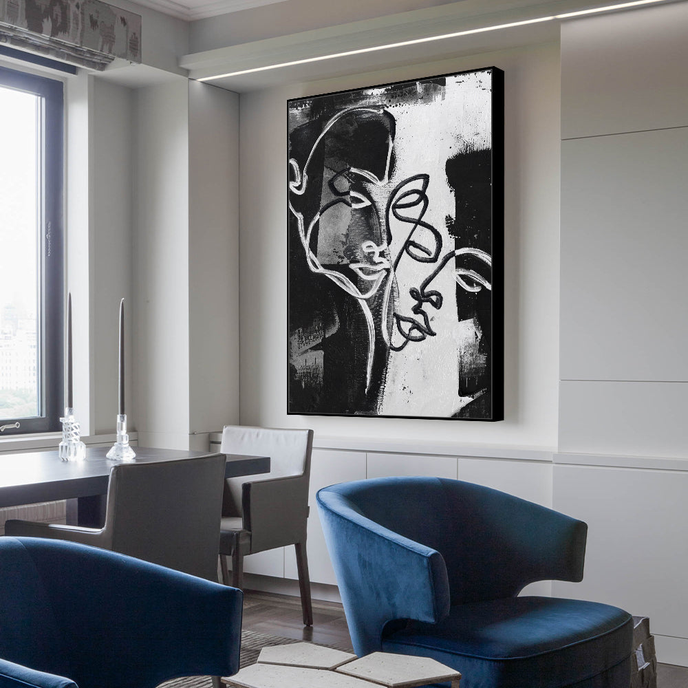 Dual Essence Black and White Canvas Wall Art