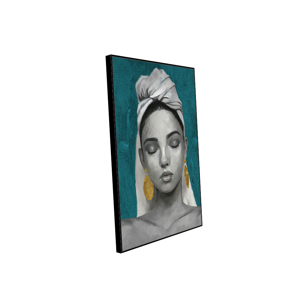 Serenity In Gold Portrait Canvas Wall Art